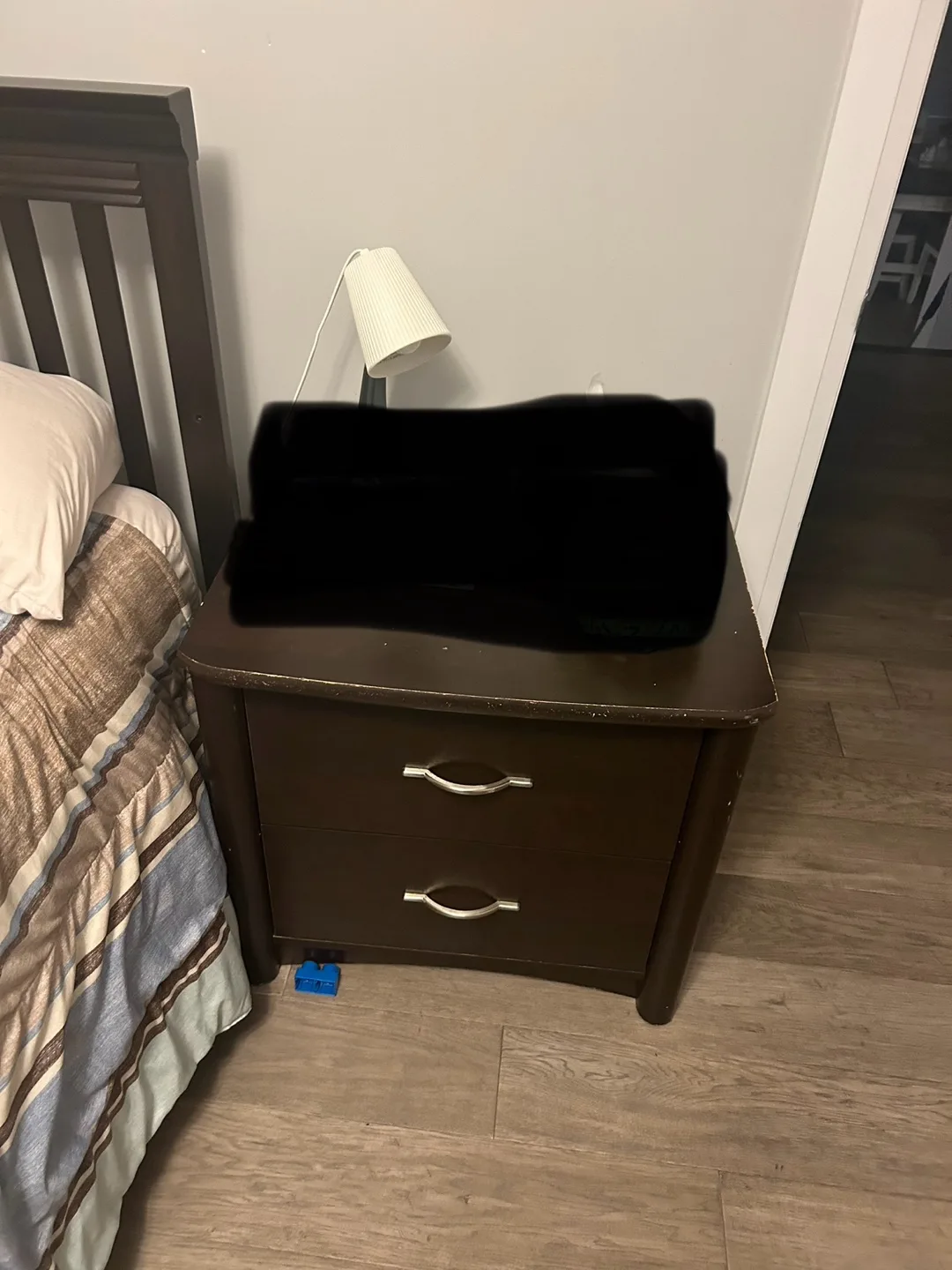 Dark Brown Wooden Nightstand and Dresser Set image indicator(2)