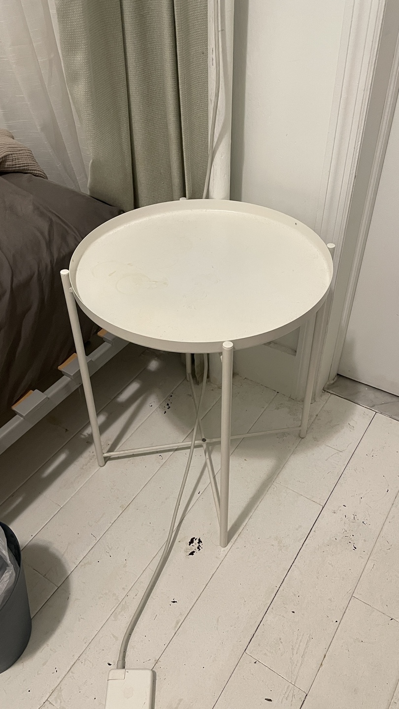 IKEA GLADOM White Round Tray/Side Table
