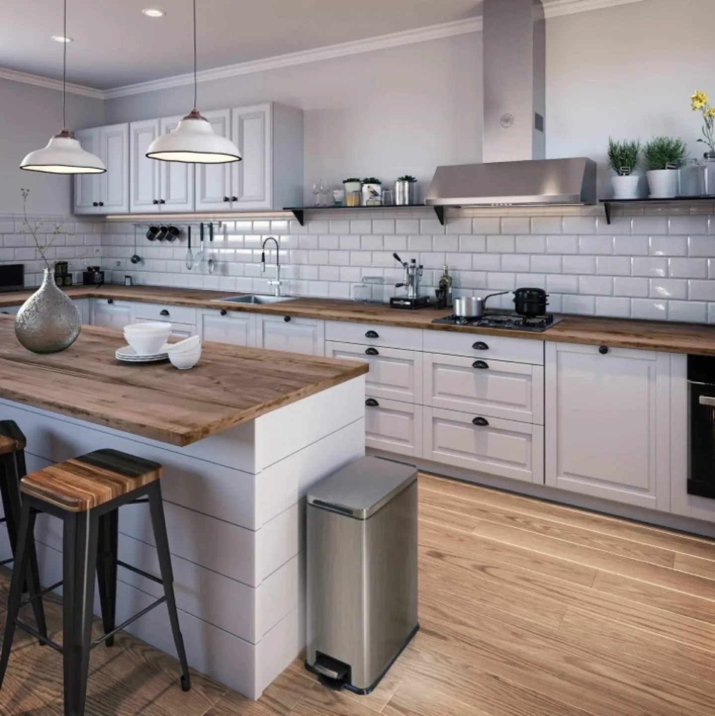 30 Litre Tall Slim Stainless Steel Pedal Garbage Can image indicator(5)