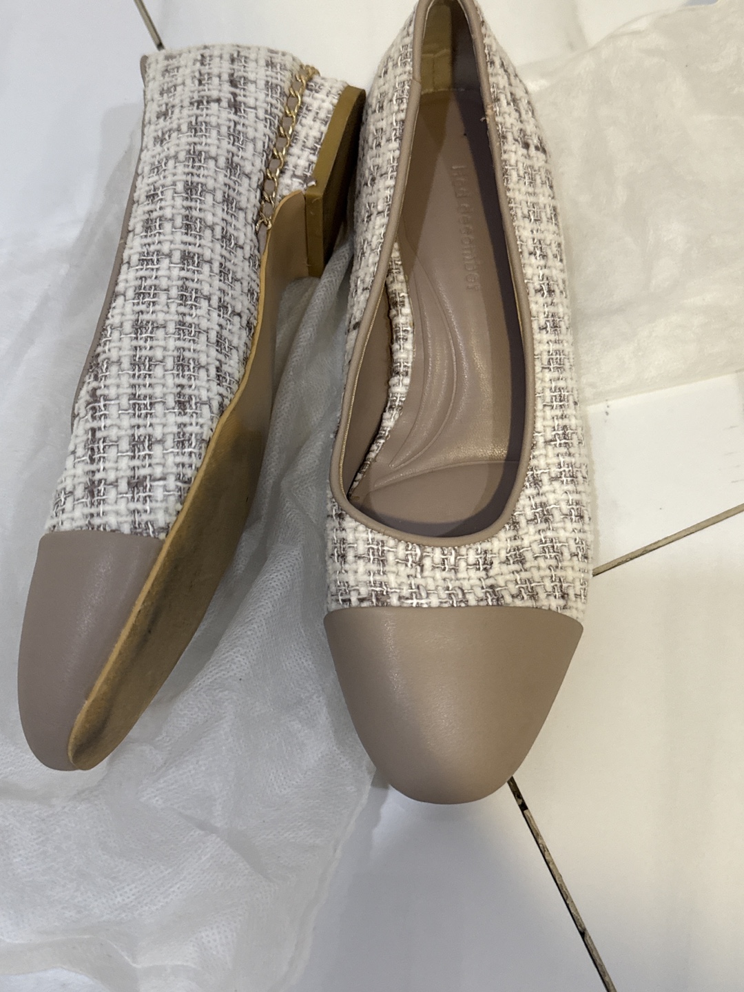 Ecco Women's Beige Tweed Flats - photo 3