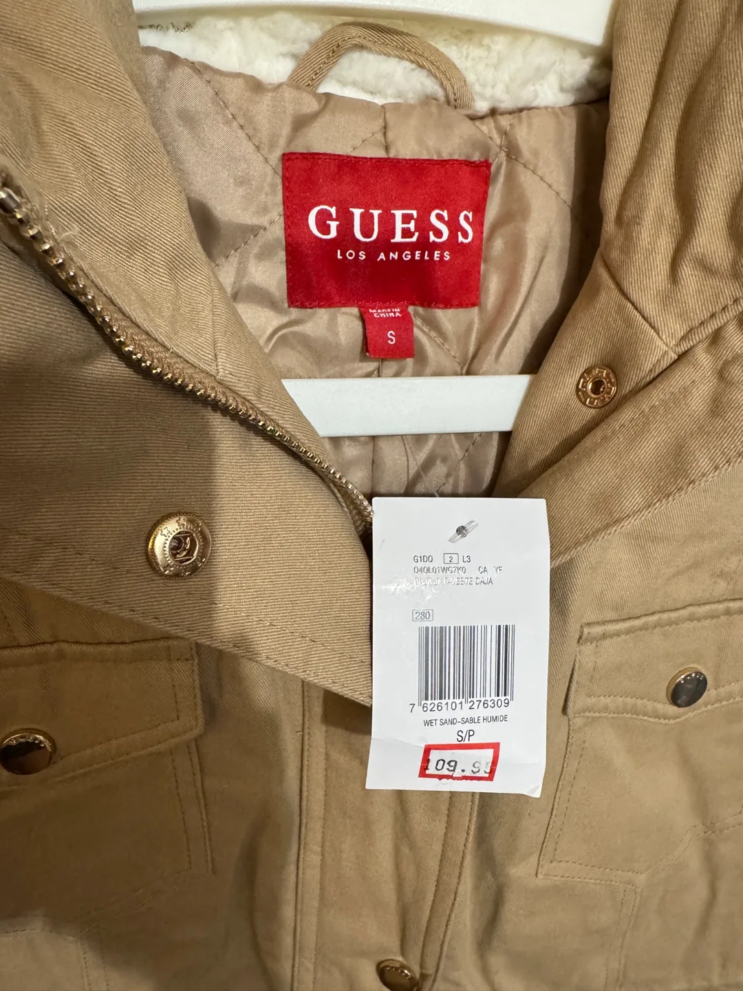 Guess Women's Beige Hooded Jacket Size Small image indicator(2)