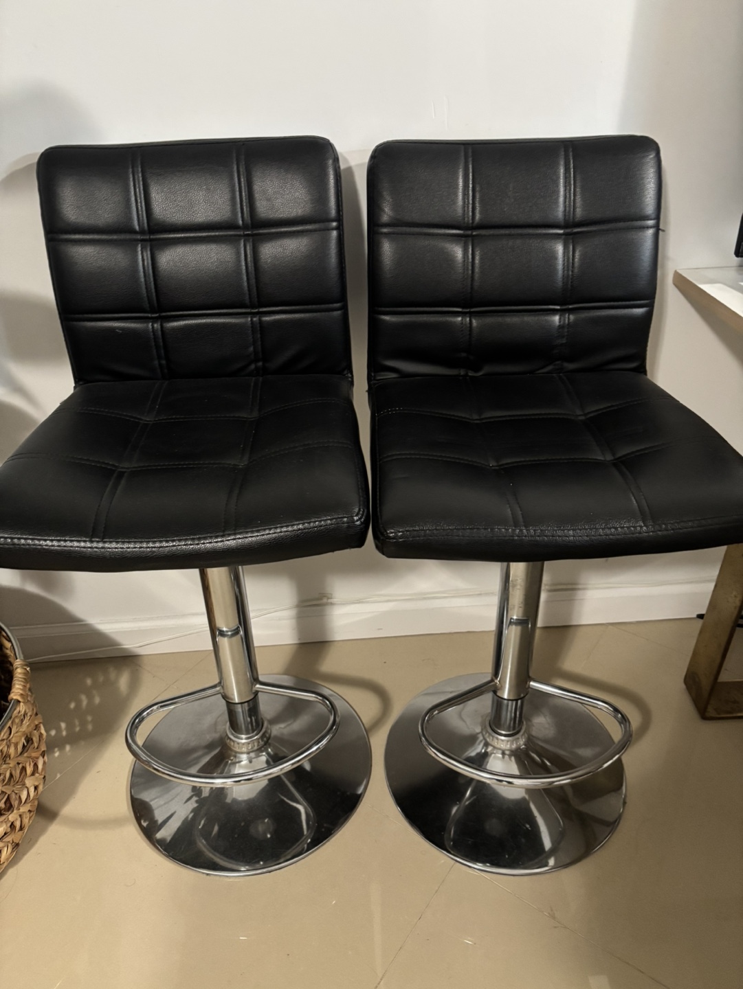 Black Leather Bar Stools