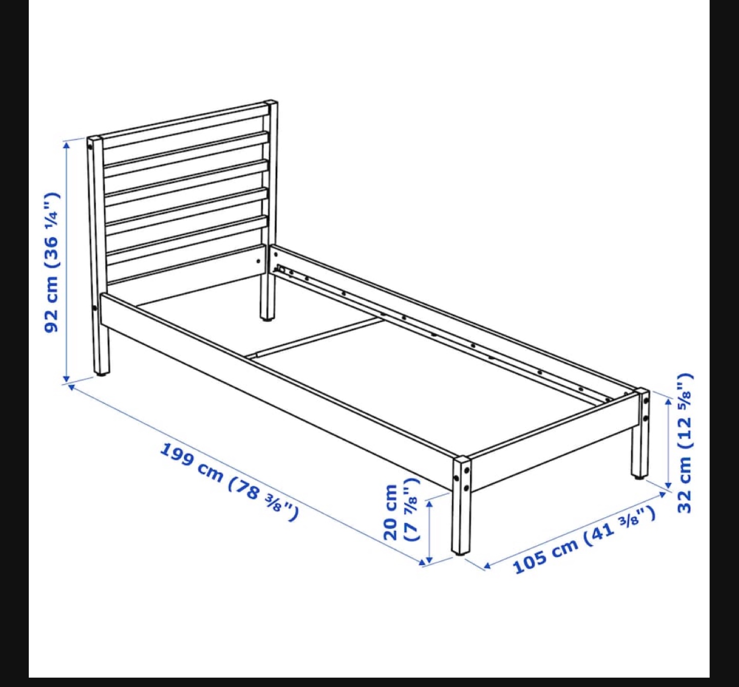 IKEA TARVA Twin-Size Bed Frame - White - photo 4