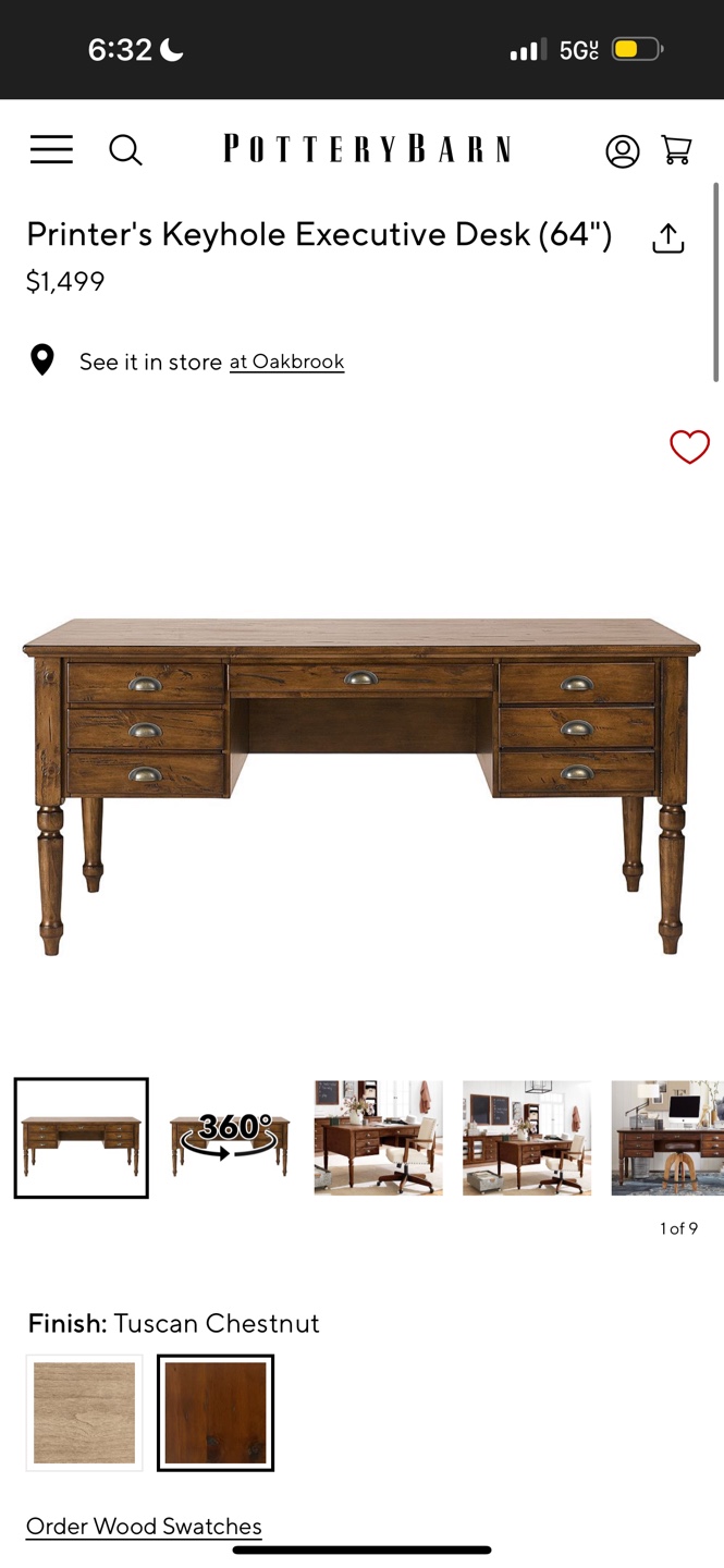 Pottery Barn Printer's Keyhole Executive Desk (64") - photo 4