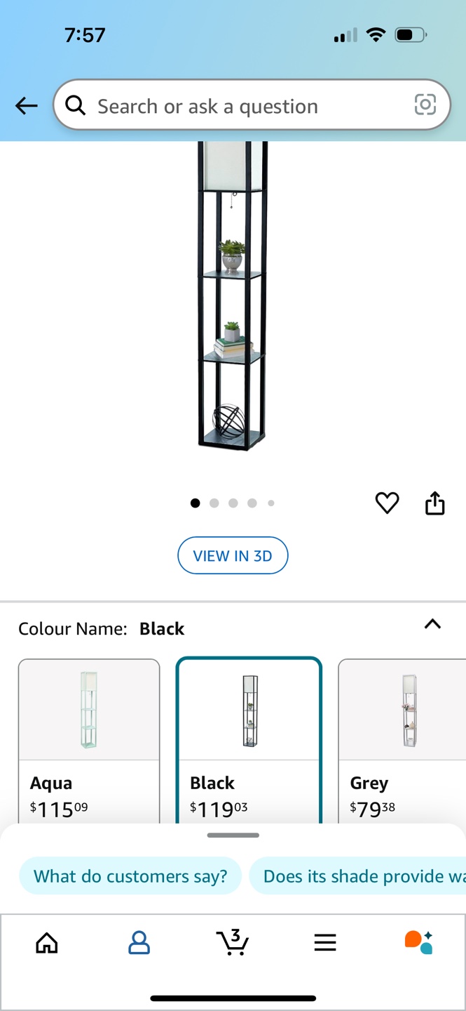 Modern Black Floor Lamp with Shelves - photo 3