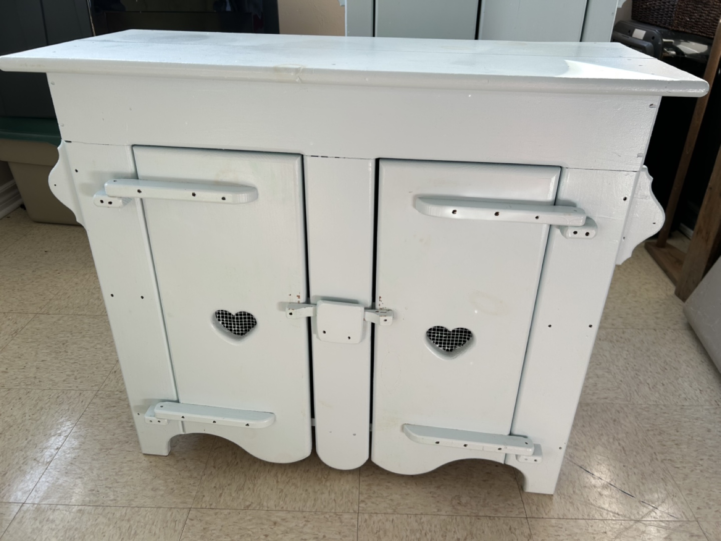 Pair of Vintage Light Blue Painted Wooden Cabinets - photo 5