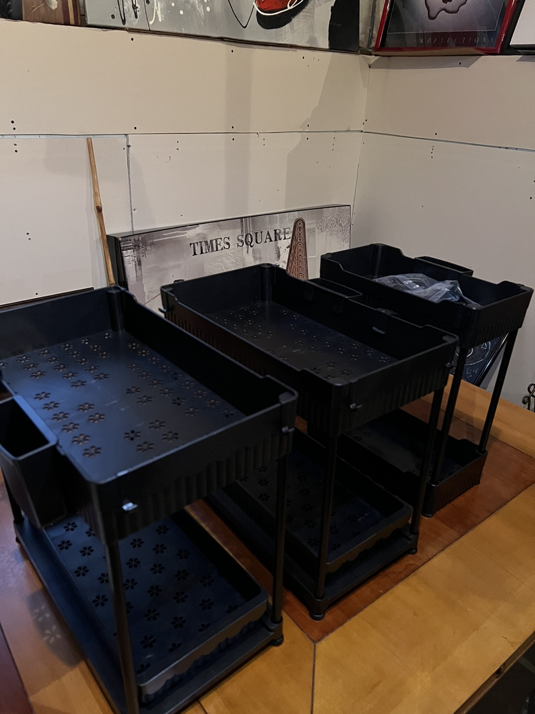 Three Black Two-Tier Storage Organizers - photo 3