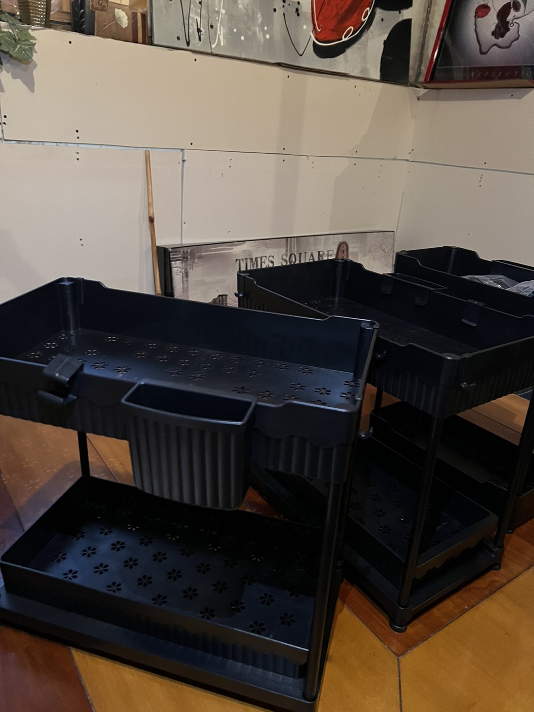 Three Black Two-Tier Storage Organizers - photo 4