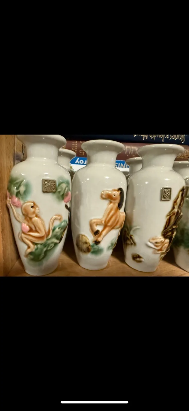 Set of 12vase  of 12 Chinese months ,  Mini Vases image indicator(5)