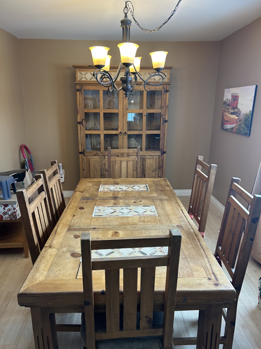 Segussino Mexican Dining Set - Table and China Cabinet