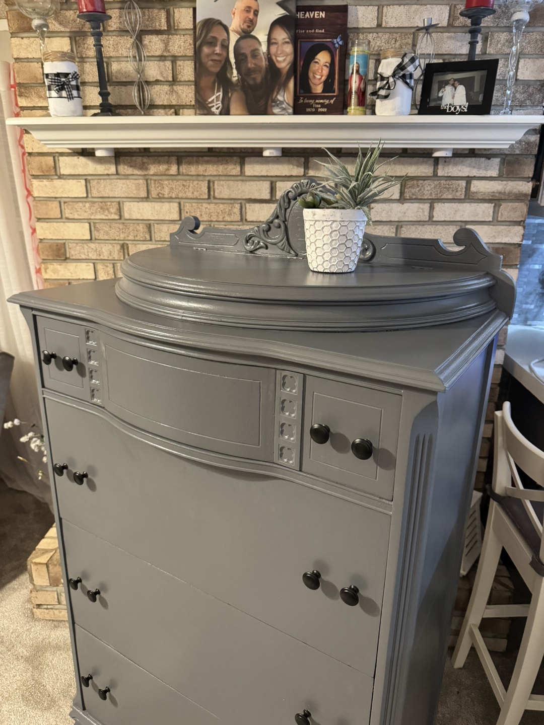 Vintage Gray Refinished Chest of Drawers - photo 3