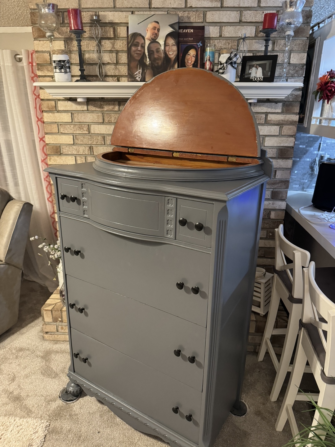 Vintage Gray Refinished Chest of Drawers - photo 5