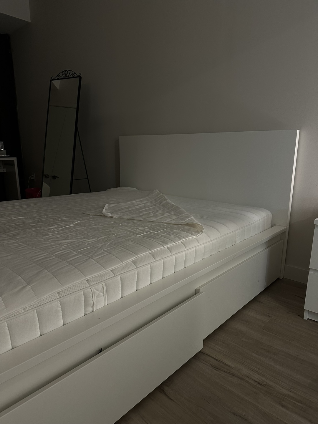 IKEA MALM White Queen Bed Frame with Storage