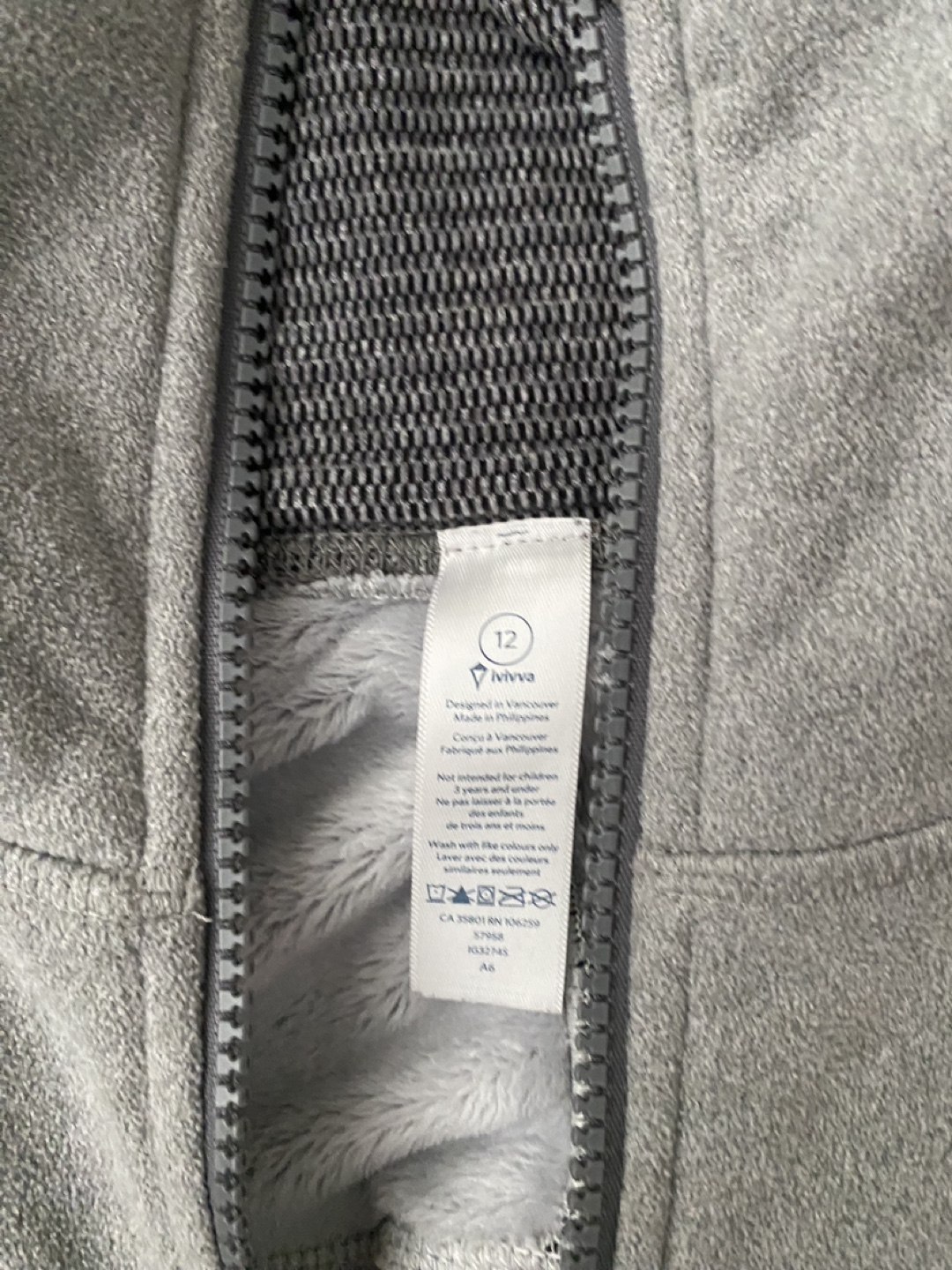 Ivivva  Size 12 Girls' Grey 1/4 Zip Fleece - photo 3