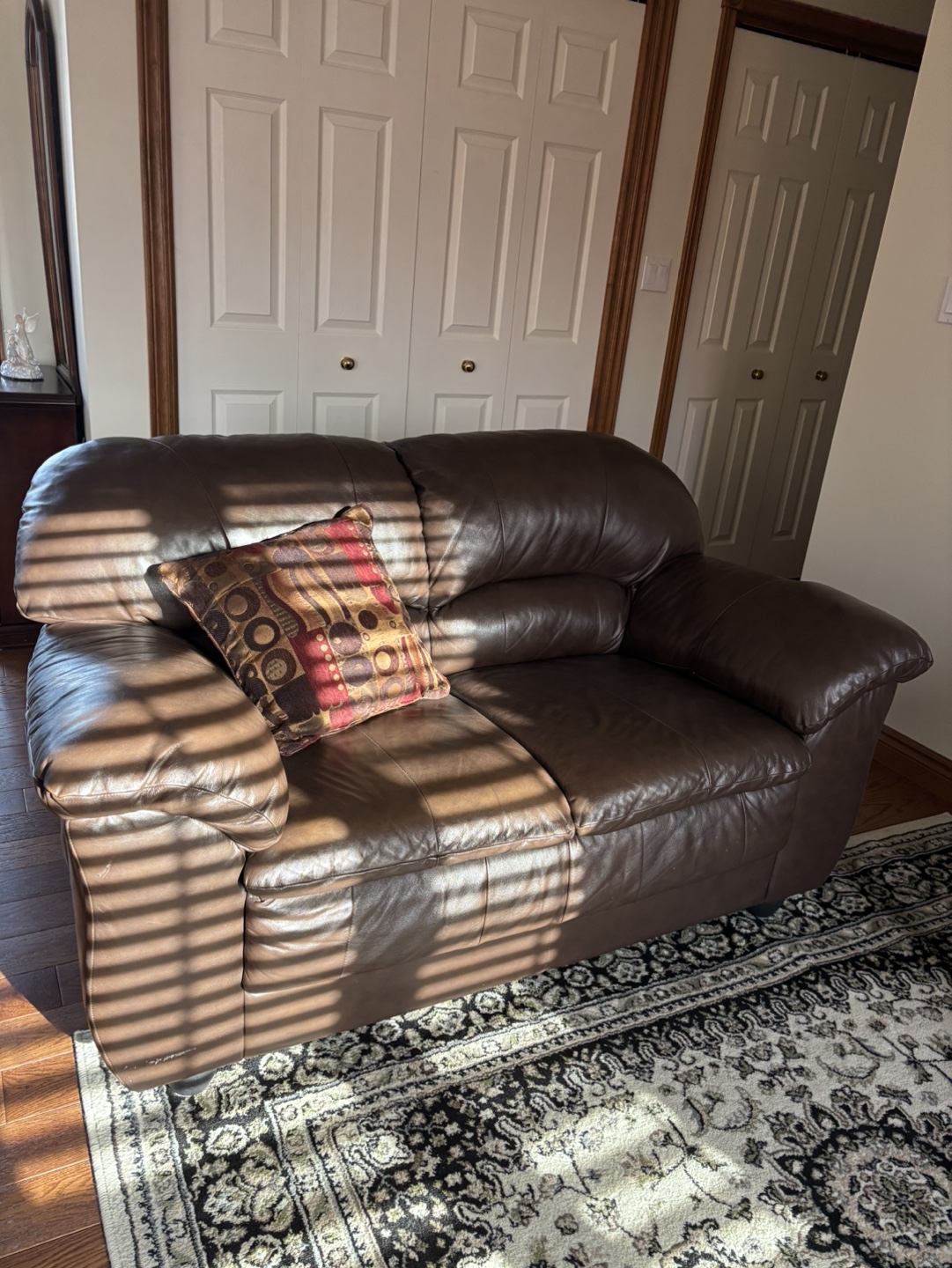 Brown Leather Sofa Set - photo 3