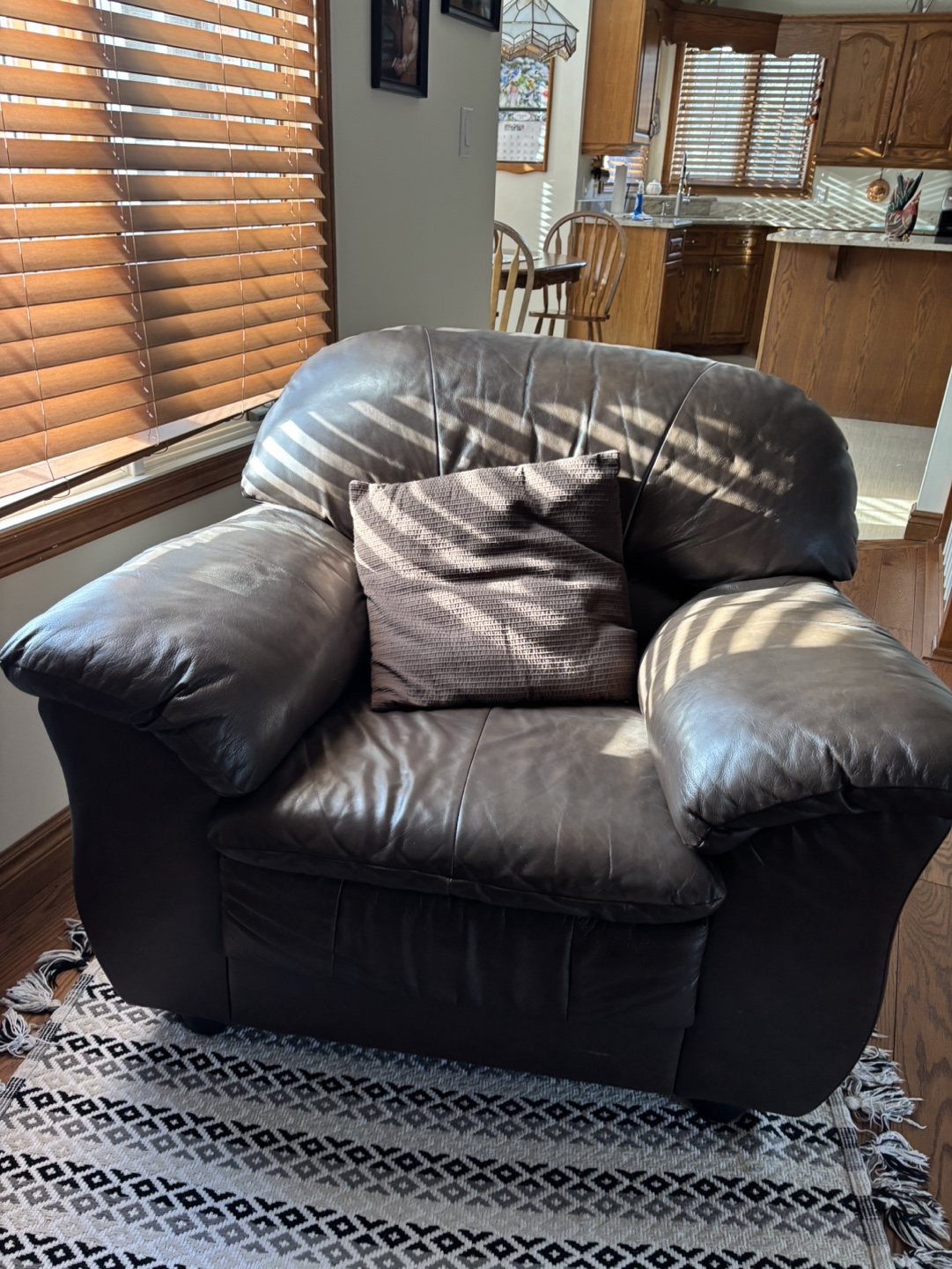 Brown Leather Sofa Set
