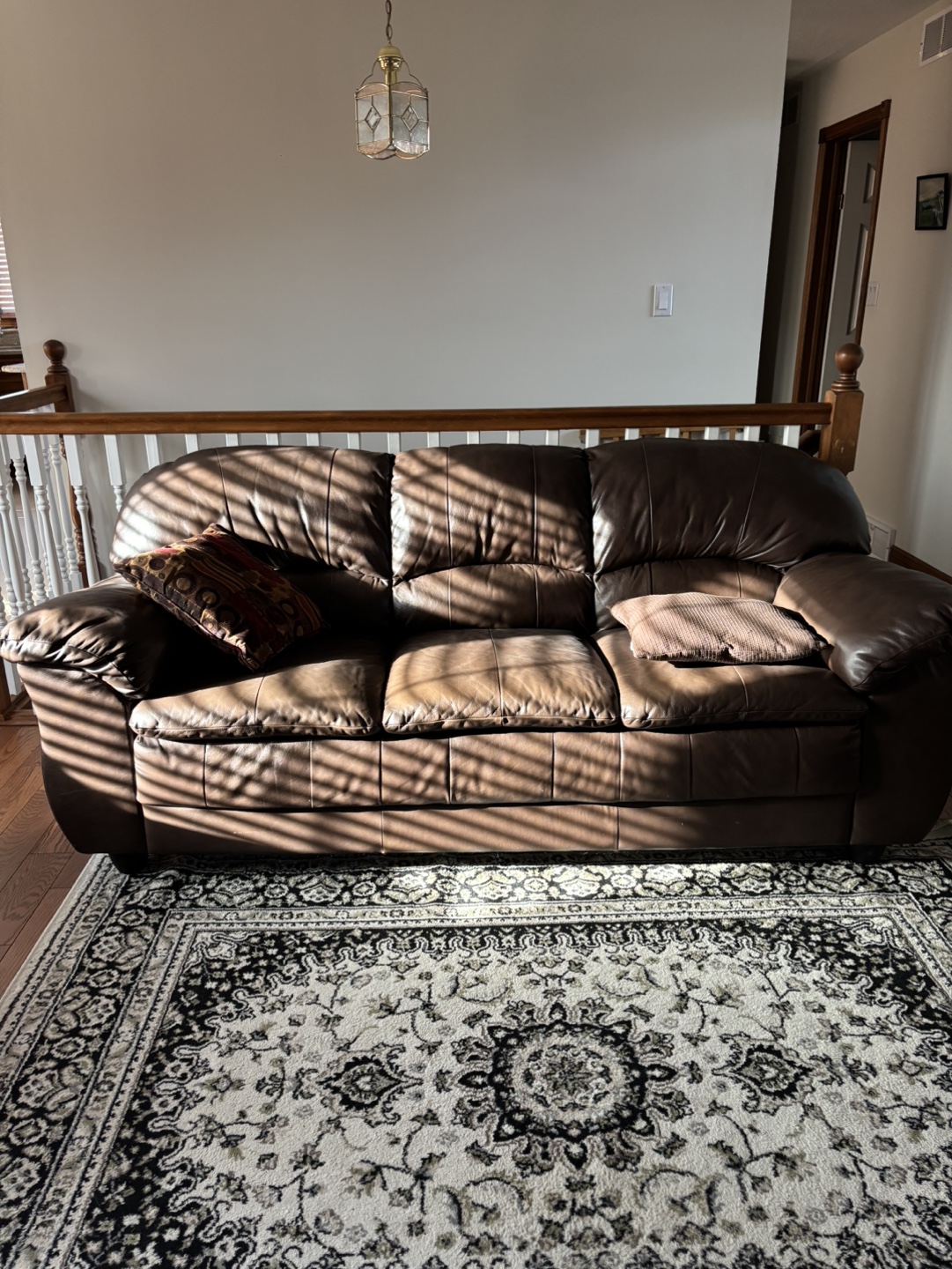 Brown Leather Sofa Set - photo 2