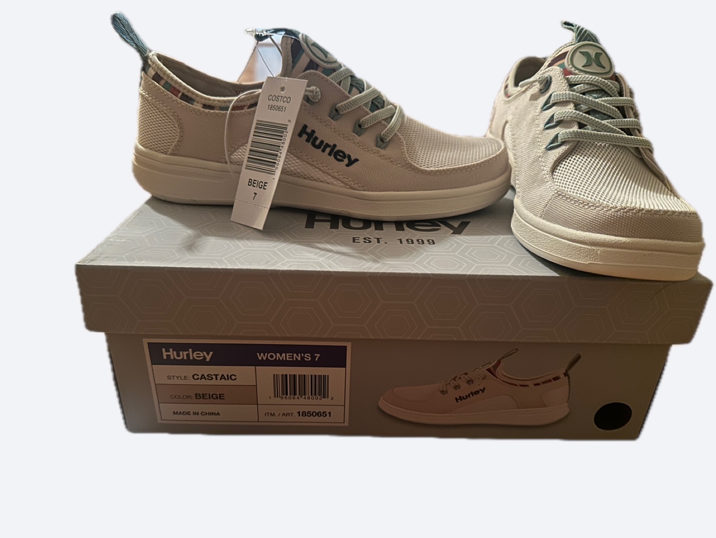 Women's Hurley Castaic Beige Sneakers - Size 7