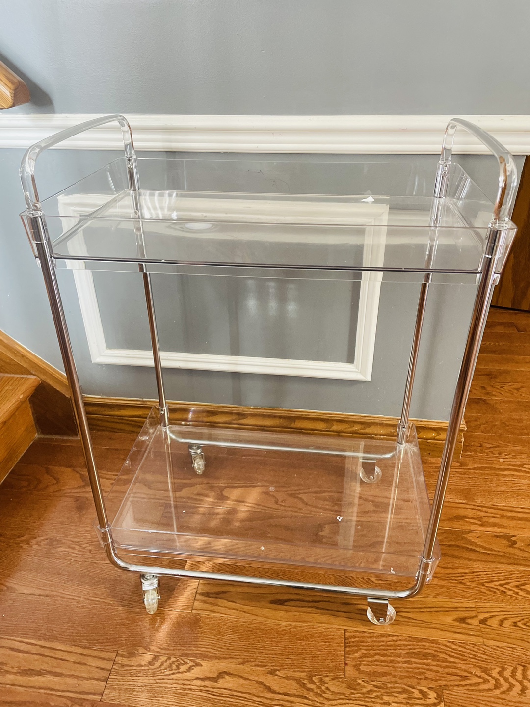 Clear Acrylic Rolling Cart
