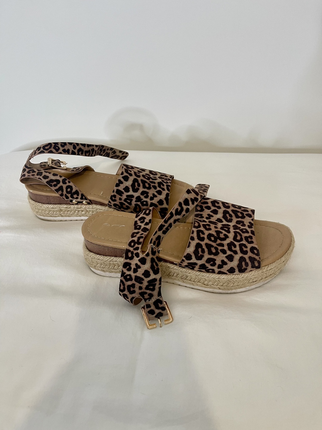Leopard Print Platform Sandals