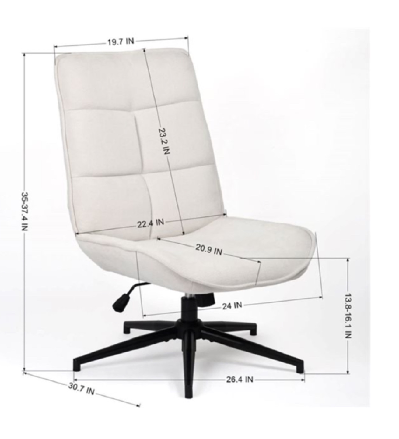 Homy Casa Beige 360-Degree Swivel Modern Accent Chair - photo 2
