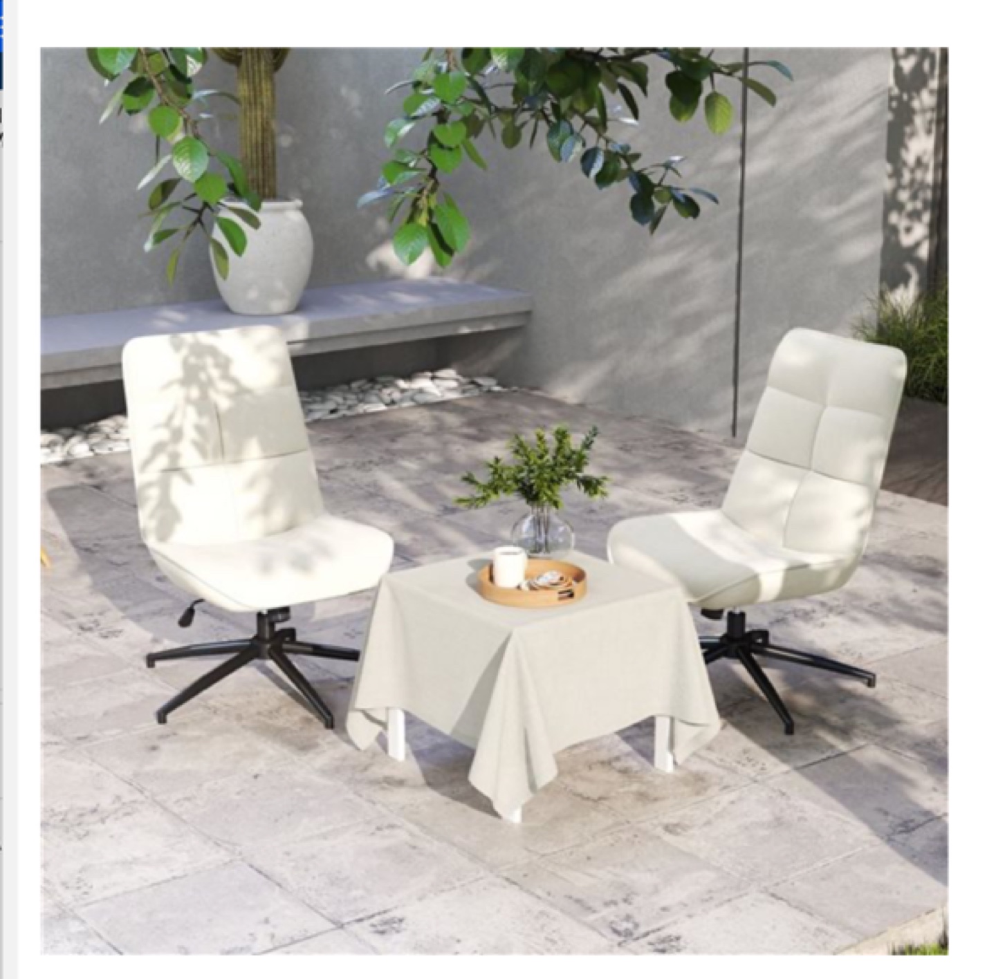 Homy Casa Beige 360-Degree Swivel Modern Accent Chair - photo 3