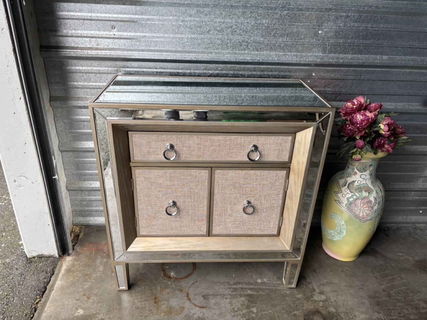 Mirrored Accent Cabinet with Two Doors and One Drawer - photo 3