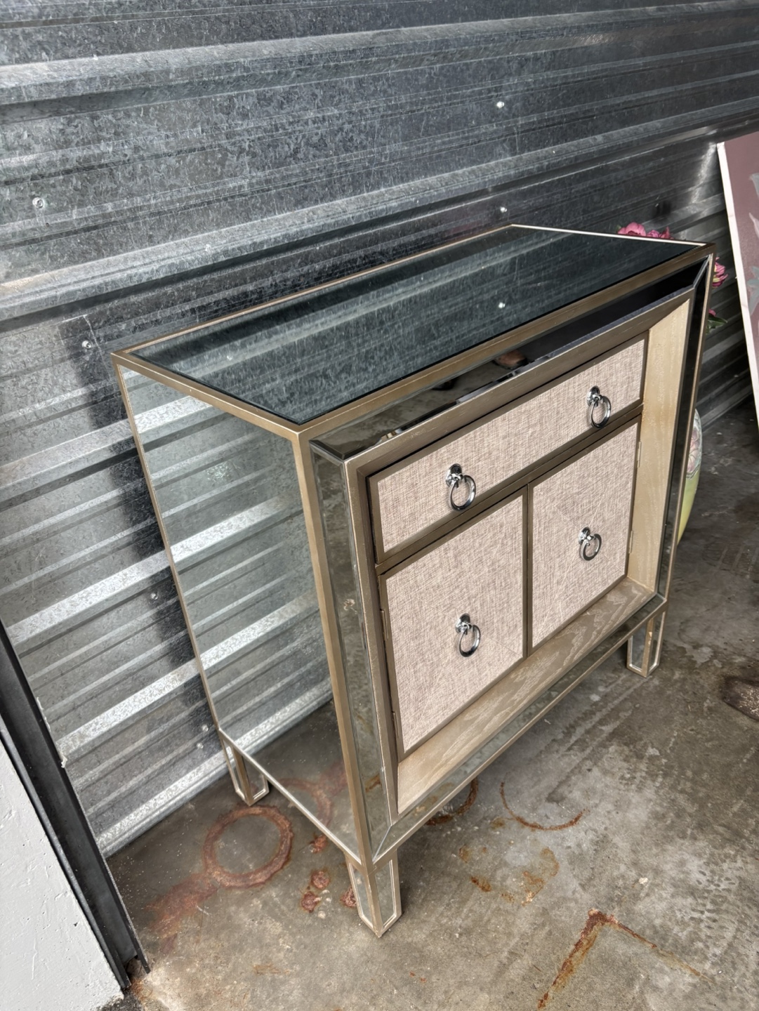Mirrored Accent Cabinet with Two Doors and One Drawer - photo 2