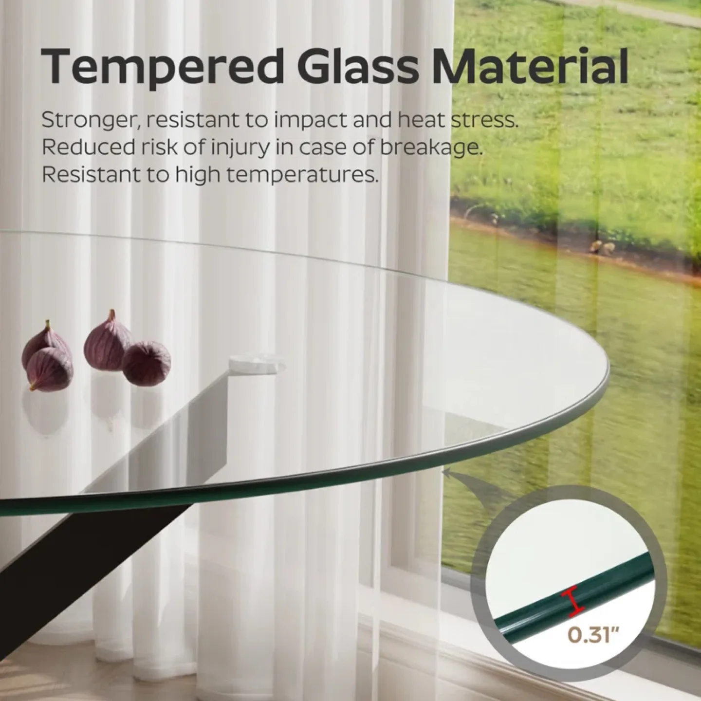 47” Round Glass Dining Table with Metal Legs▫️BRAND NEW▫️ image indicator(5)