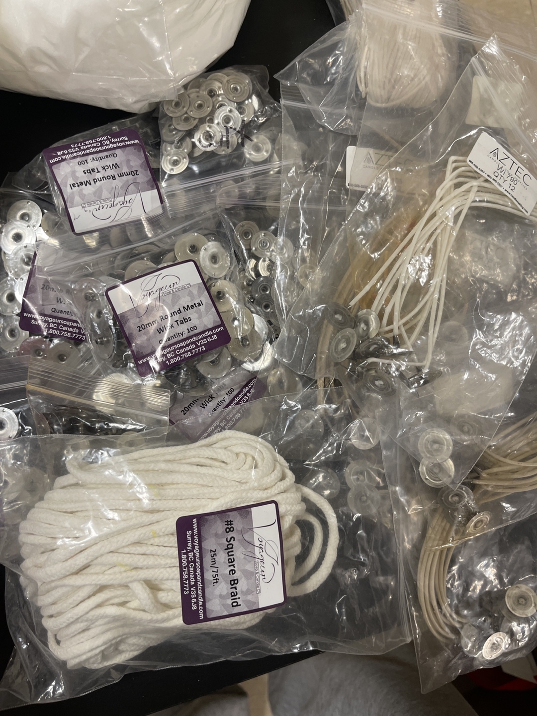 Candle Making Supplies Bundle: Wicks, Tabs & Cord