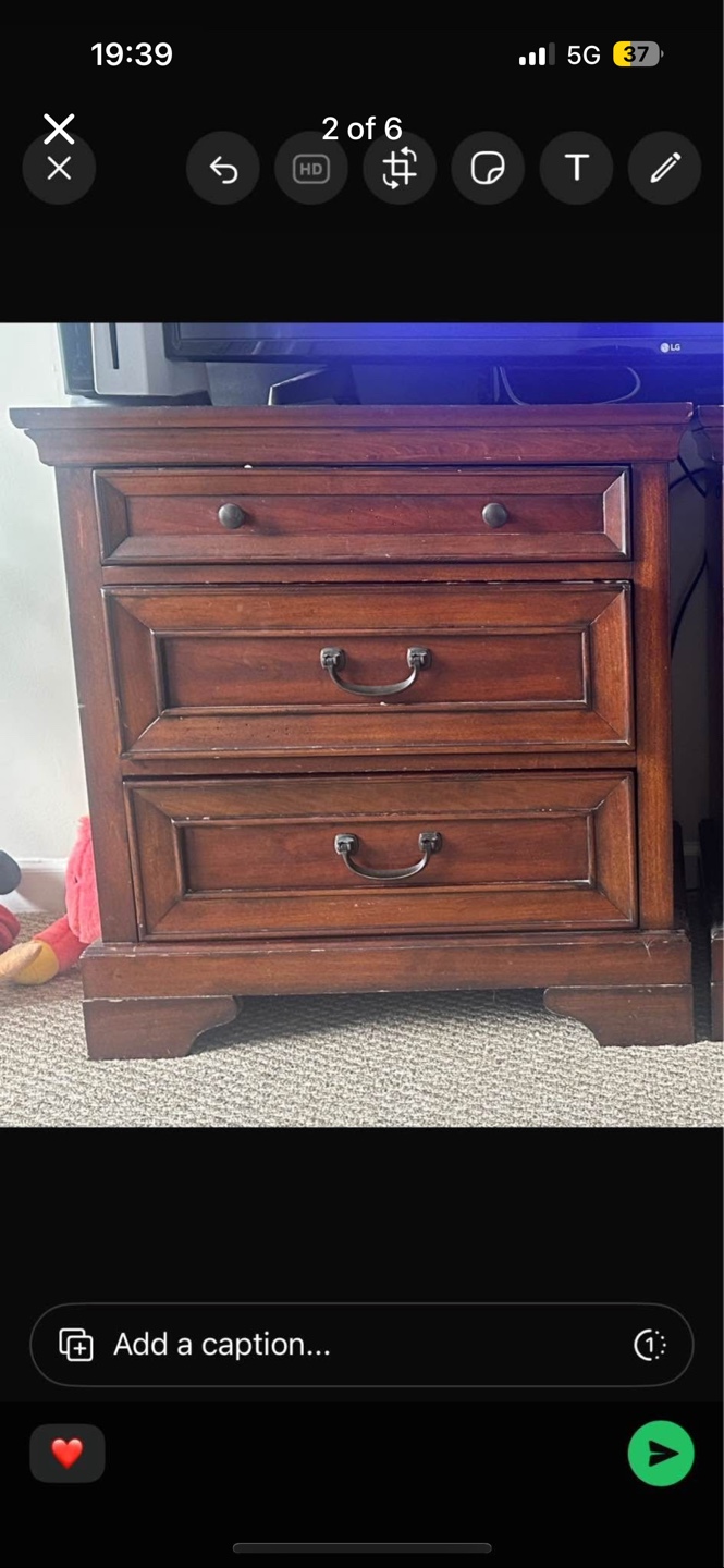 Dark brown wooden dresser