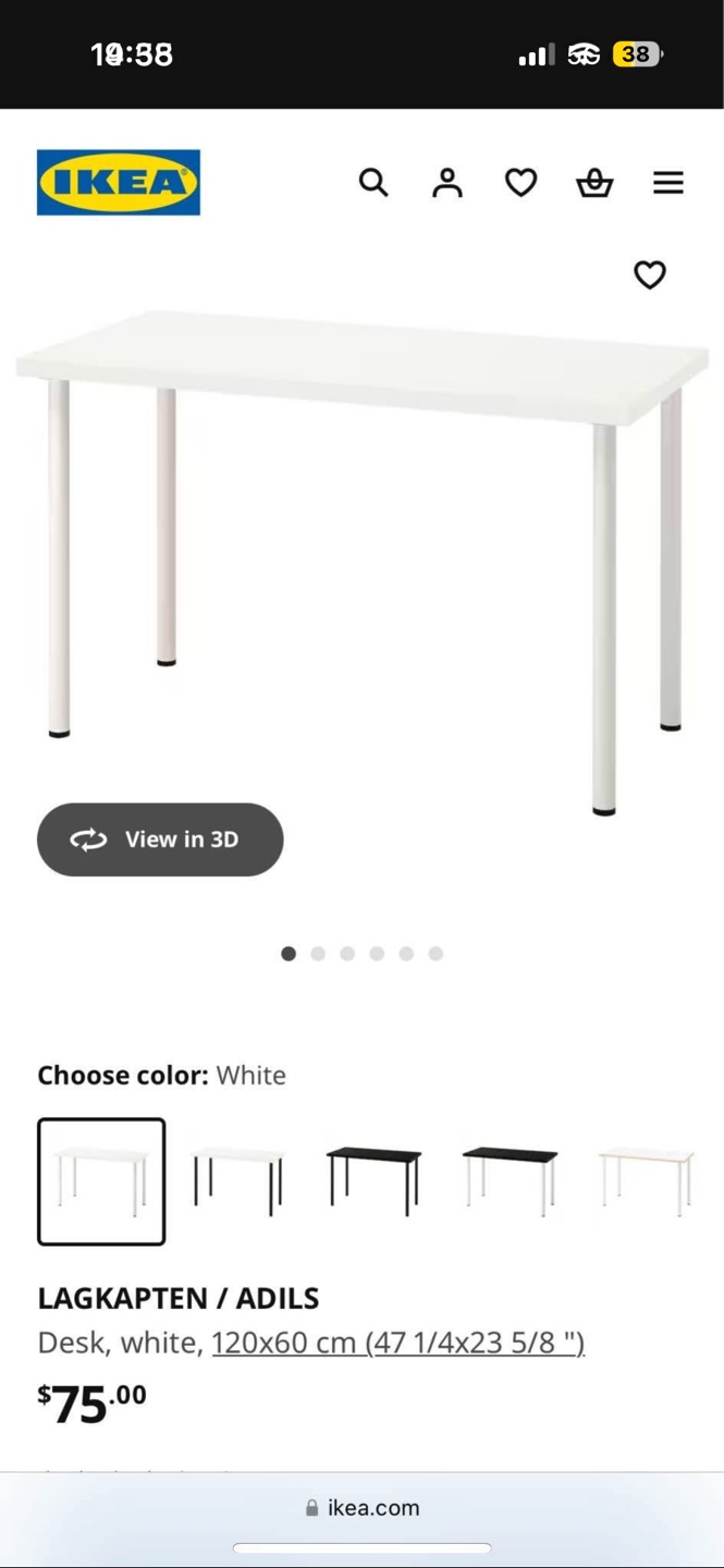 IKEA LAGKAPTÉN/ADILS Desk - White
