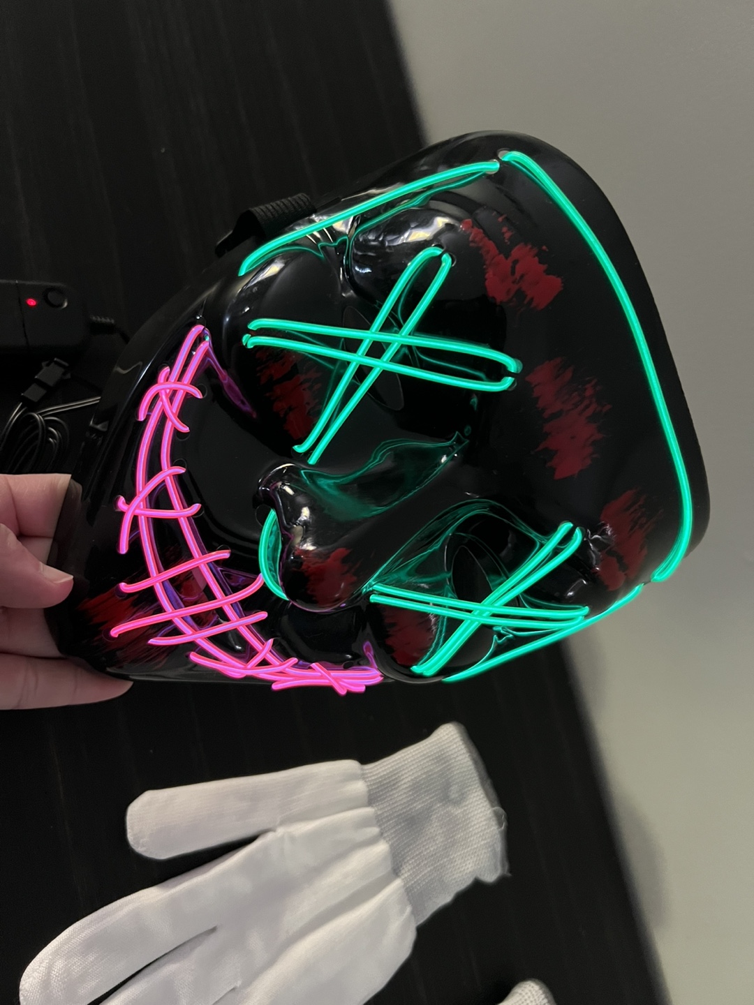 LED Mask and Gloves Costume Accessory