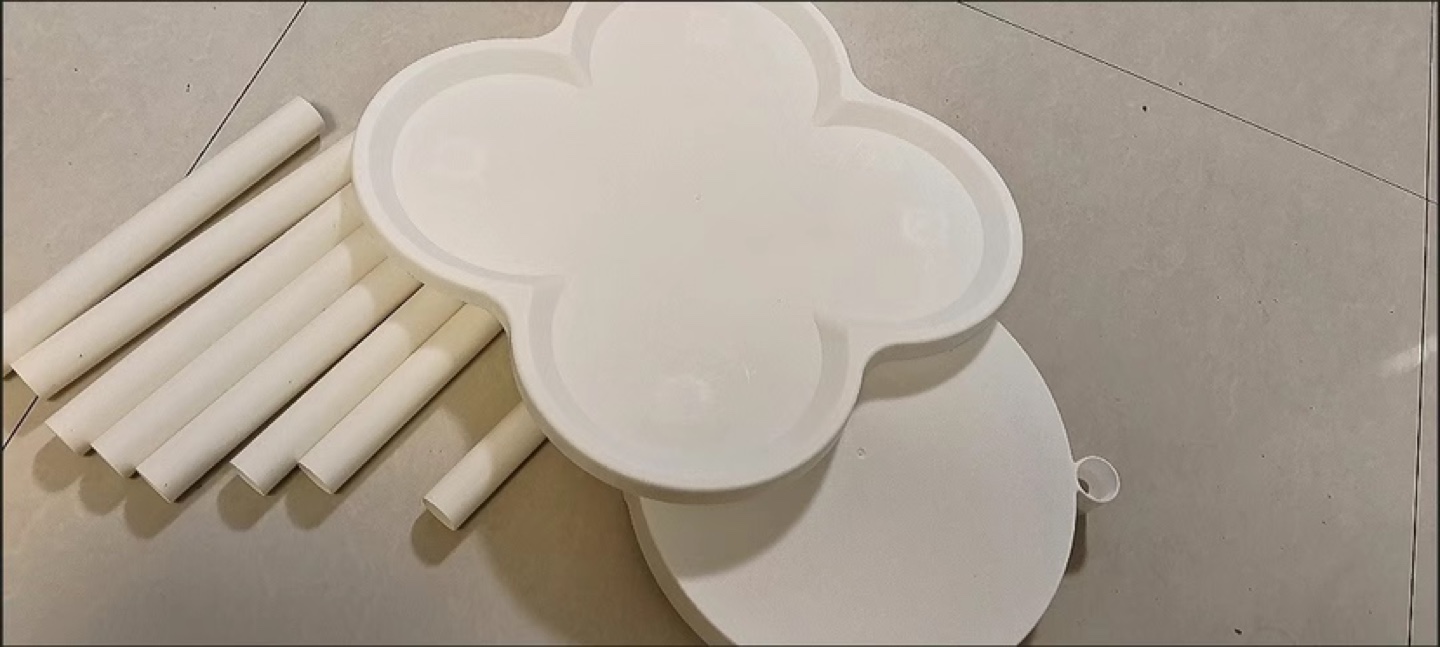White Plastic Two-Tier Side Table