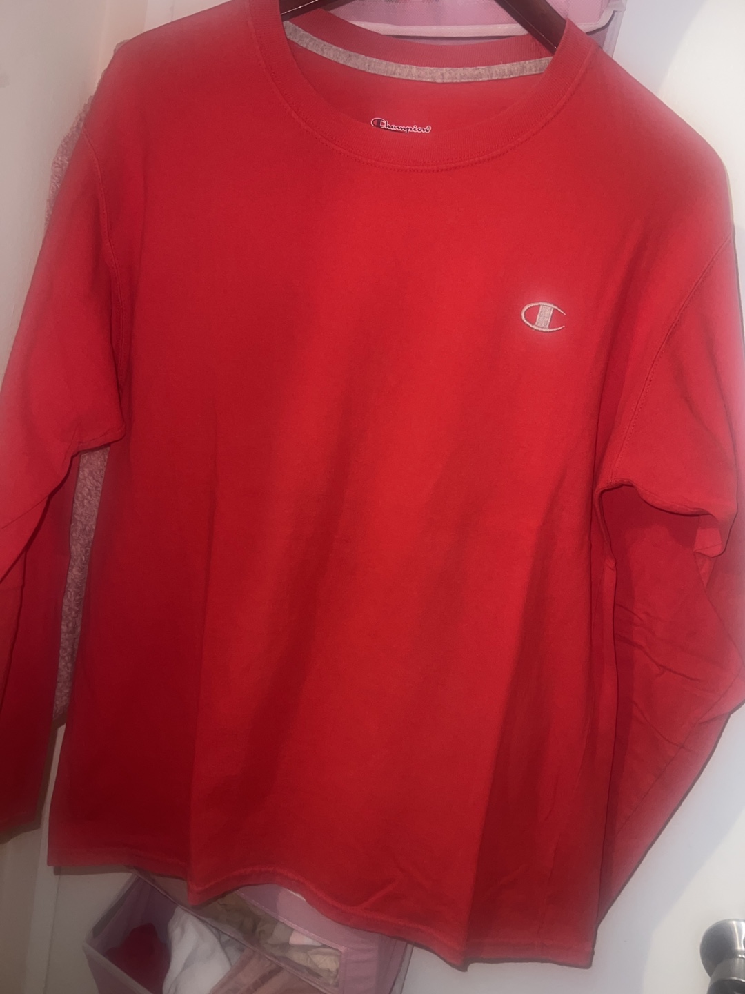Champion Red Long Sleeve Shirt