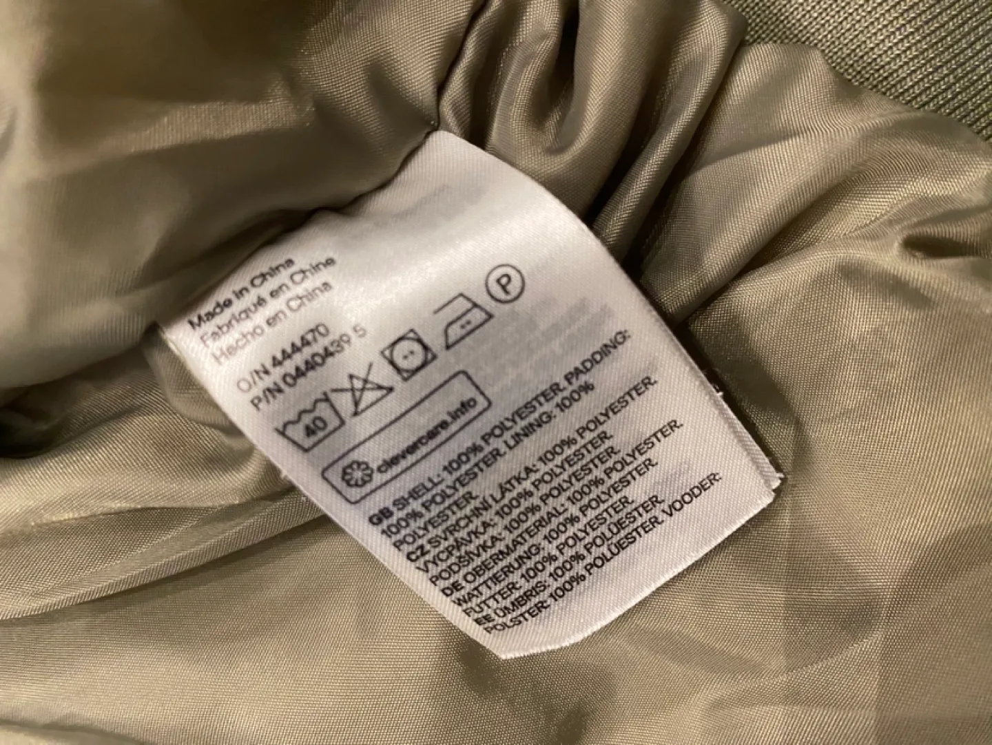 H&M Olive Green Satin Cropped Bomber Jacket image indicator(6)