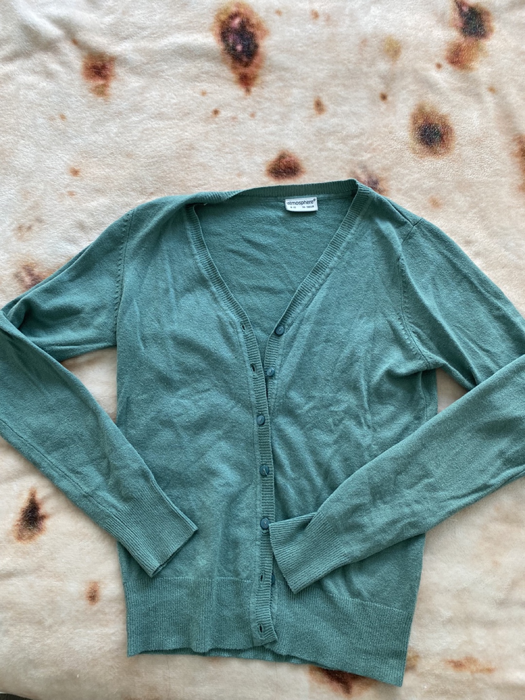 Atmosphere Women's Teal Green Cardigan Sweater Size 8-10
