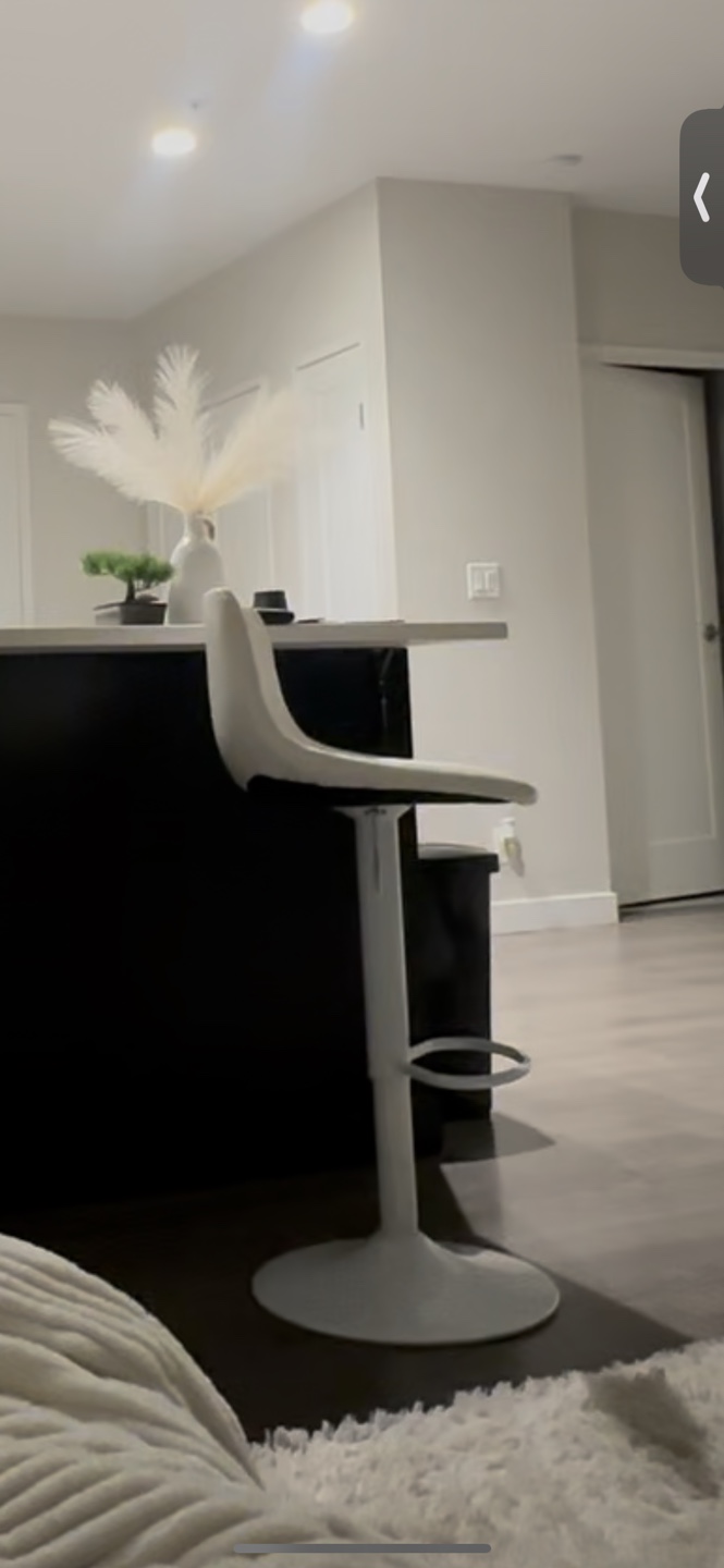 Pair of White Adjustable Height Bar Stools - photo 2