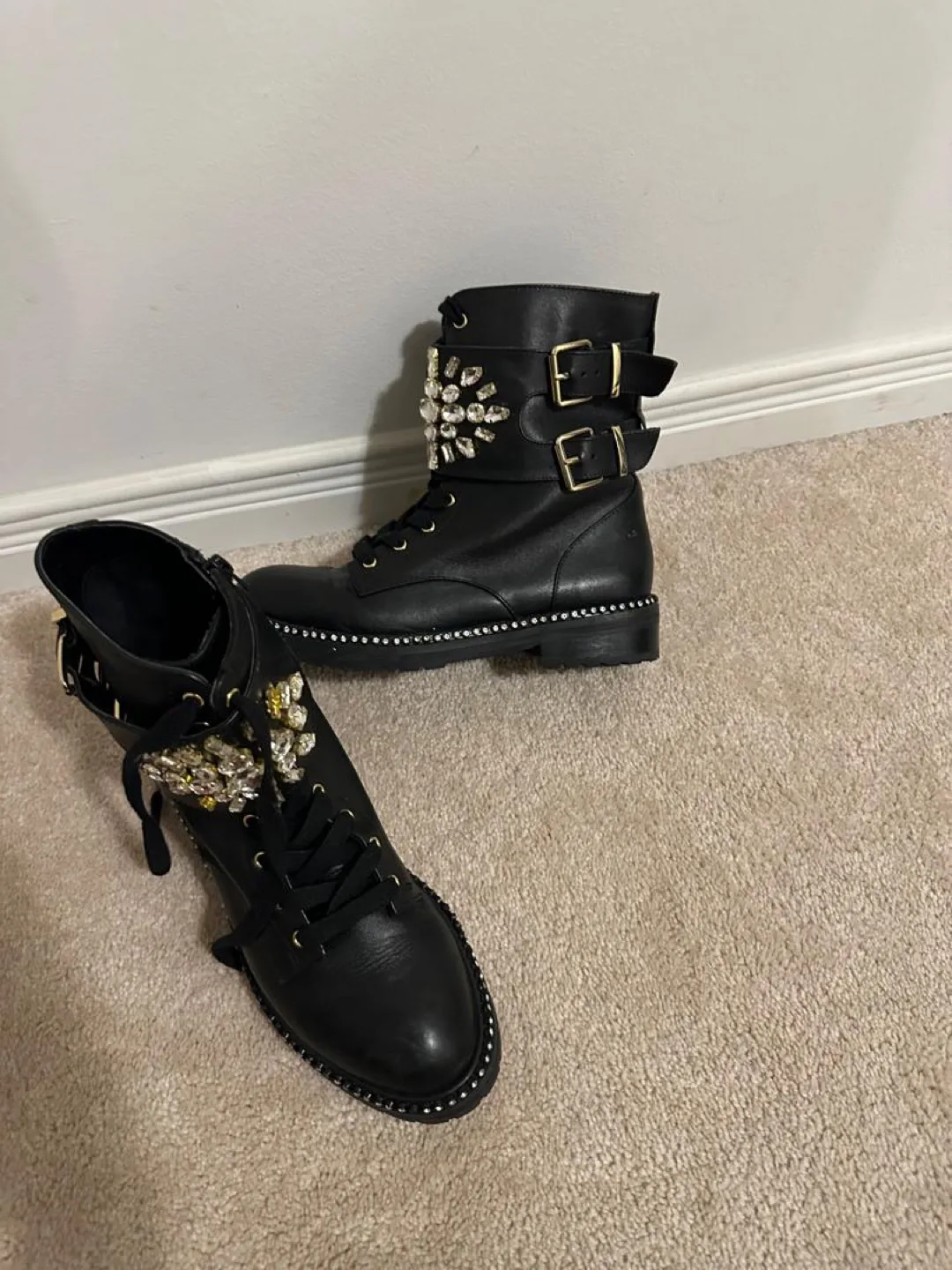 Kurt Geiger Black embellished ankle boots image indicator(2)