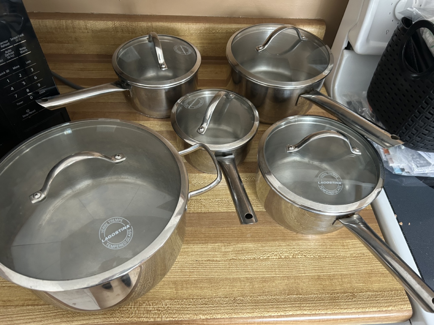 Lagostina Stainless Steel Cookware Set with Glass Lids