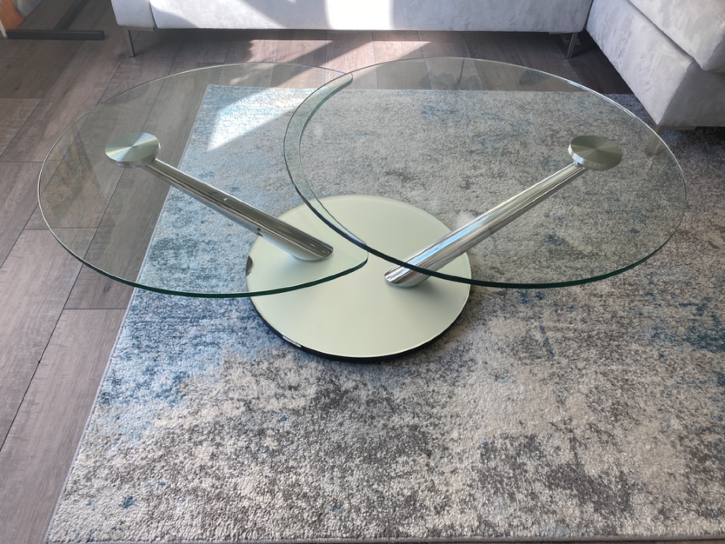 Naos cadabra Modern Glass & Chrome Two-Tier Coffee Table