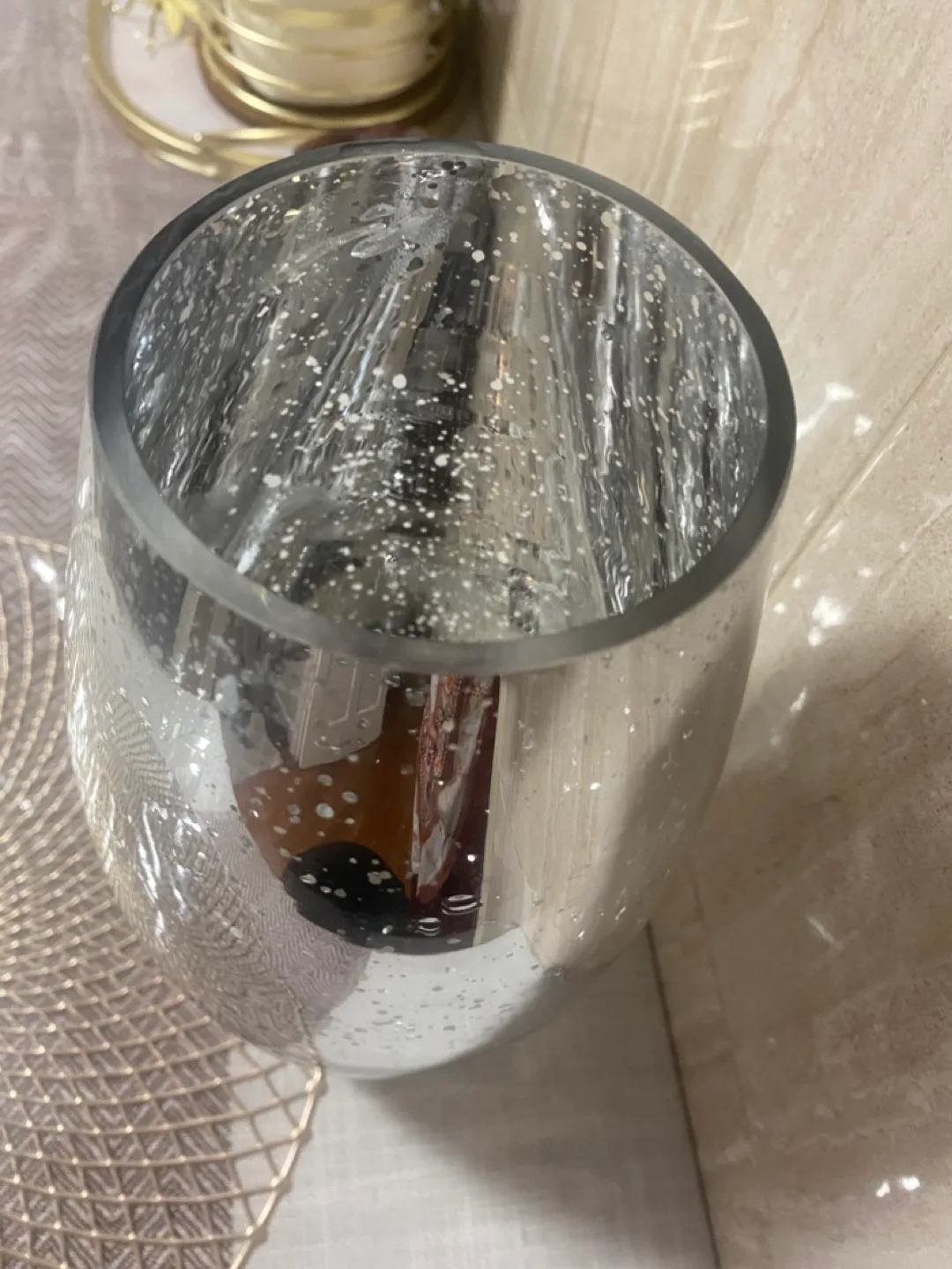 Silver Mercury Glass Vase image indicator(2)