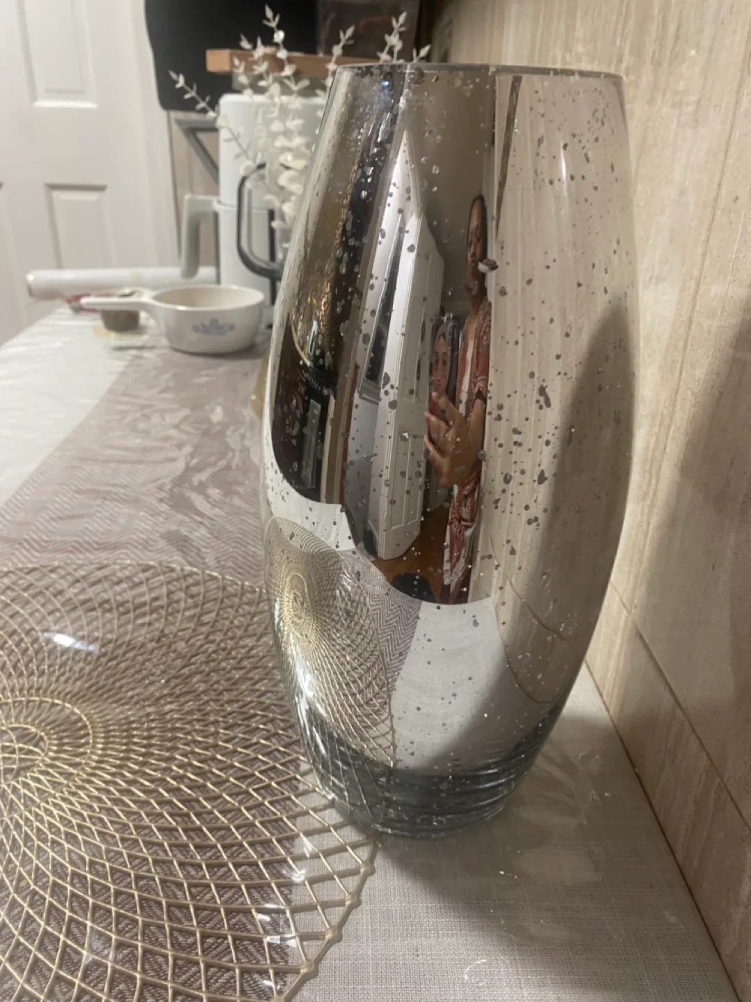 Silver Mercury Glass Vase image indicator(4)