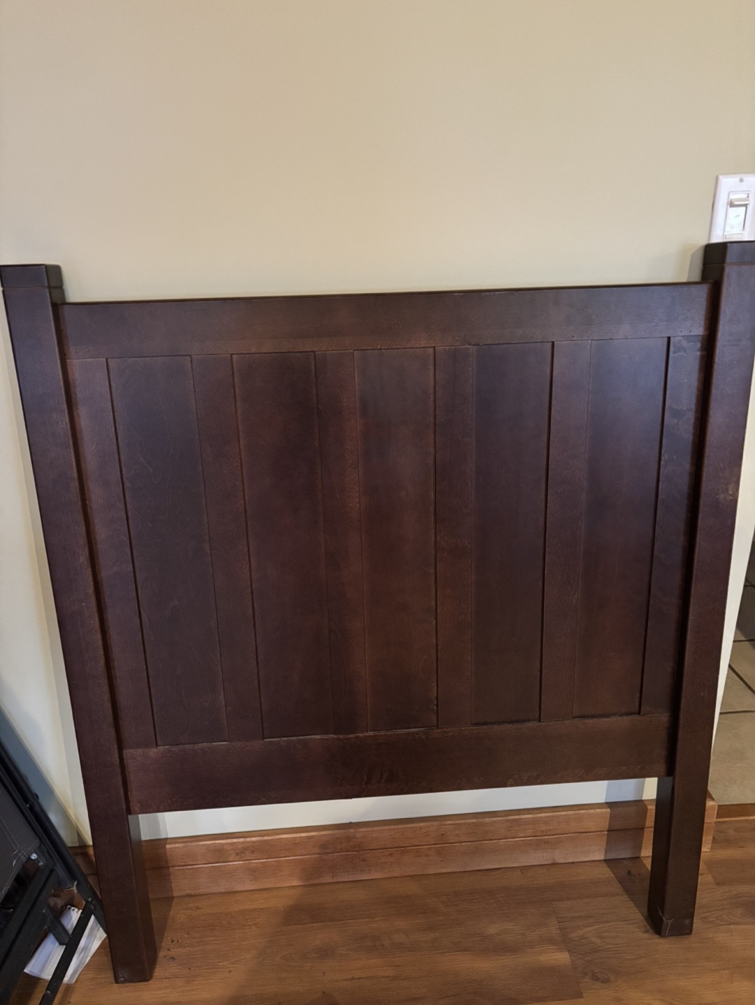 Dark Brown Wooden Headboard and Footboard - photo 2
