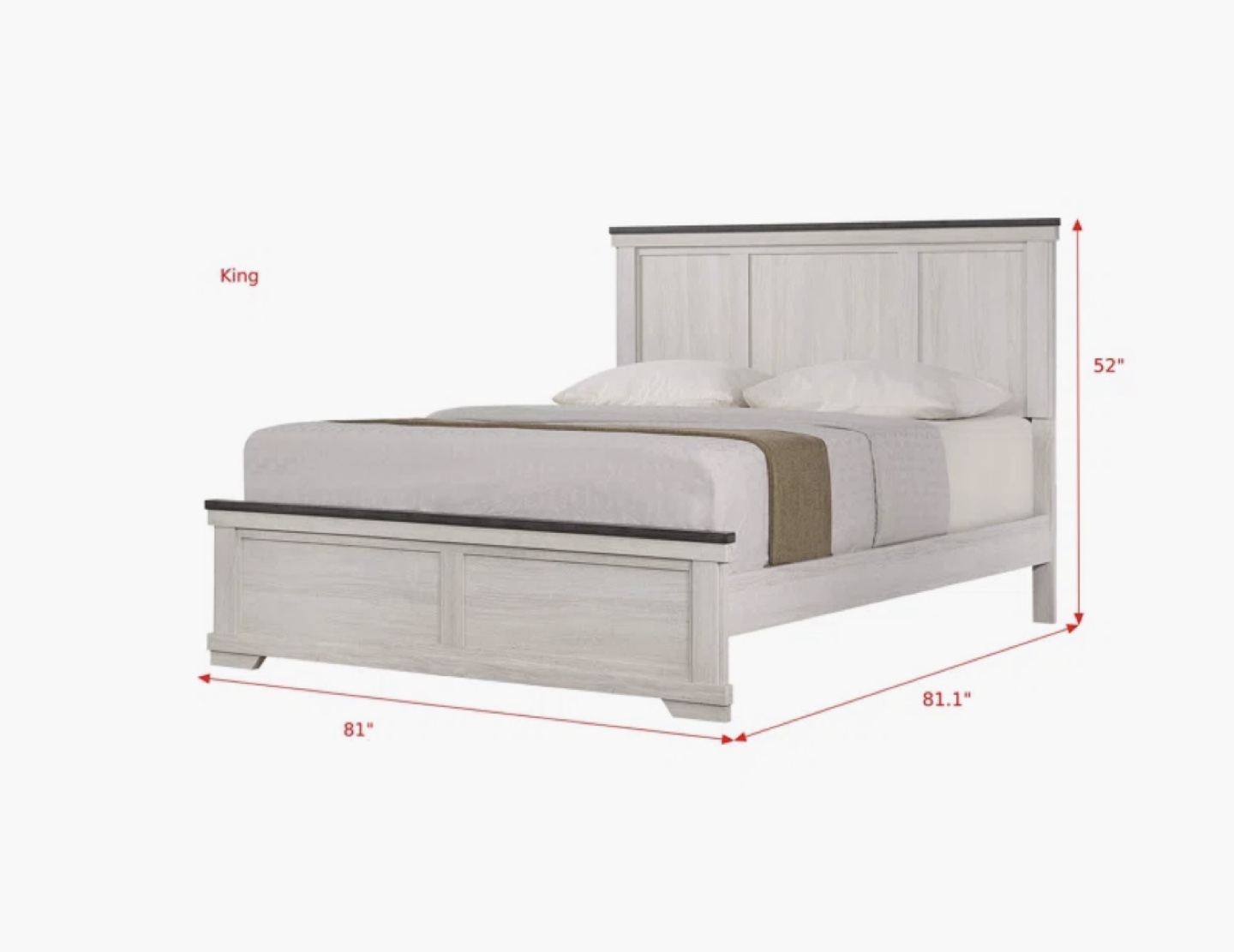 King Size Platform Bed Frame with Headboard - photo 2
