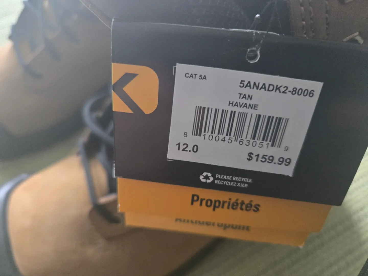 BNWT Dakota WorkPro Series Tan Leather Work Boots - Size 12.0 image indicator(3)