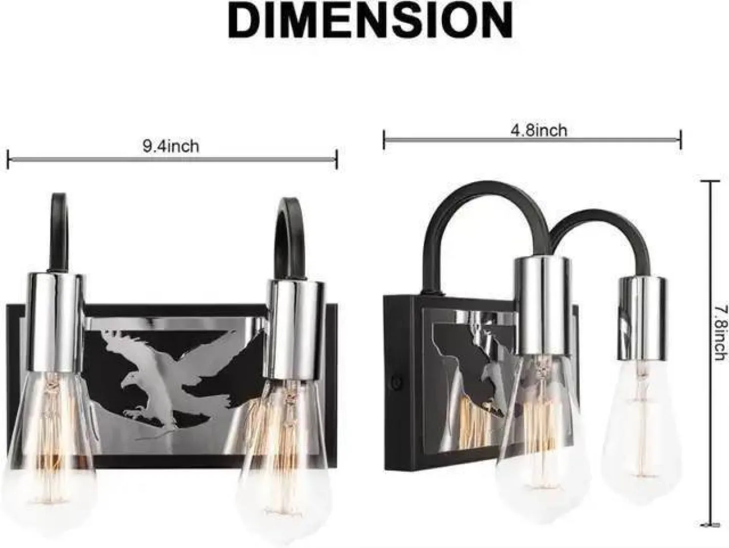 Double Vanity Light Fixture with Eagle Design image indicator(3)