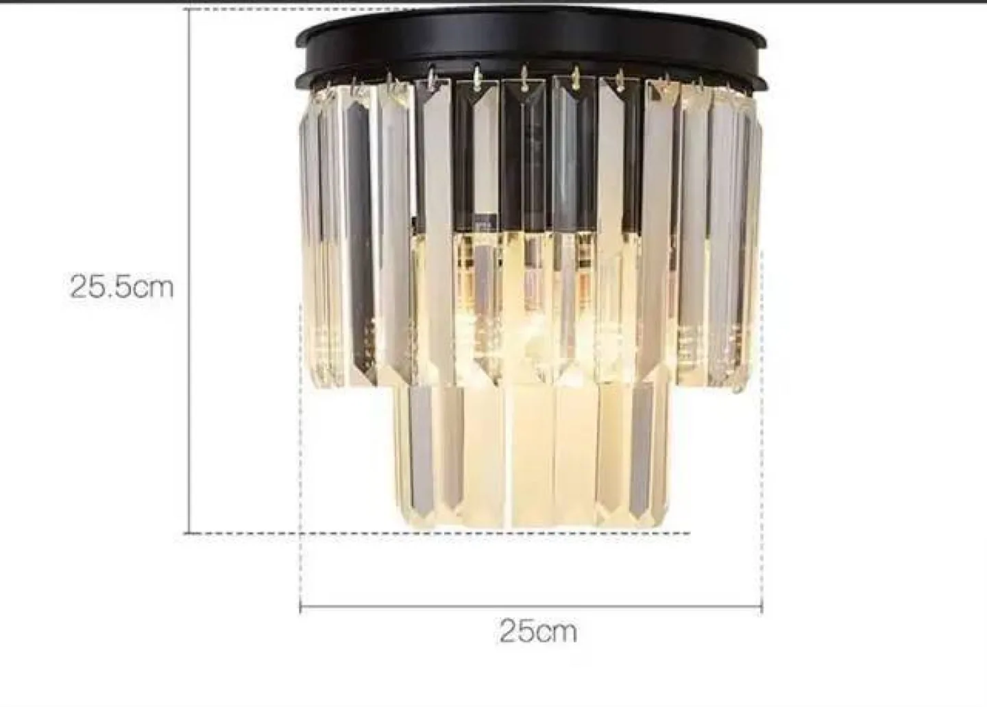 Elegant Crystal Chandelier - Black Metal Frame image indicator(2)