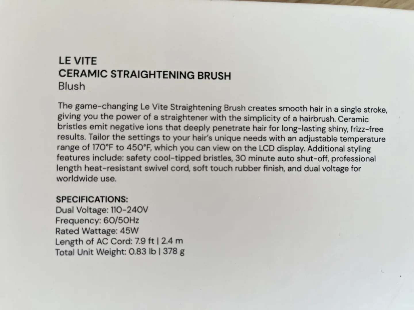 L'ange Le Vite Ceramic Straightening Brush image indicator(3)