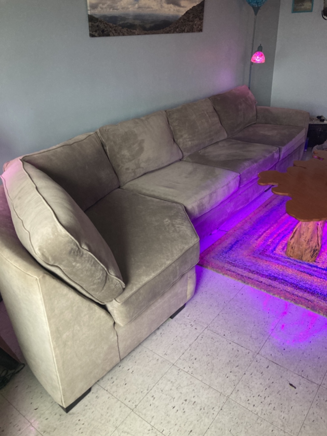 Sectional Sofa - Taupe Microfiber